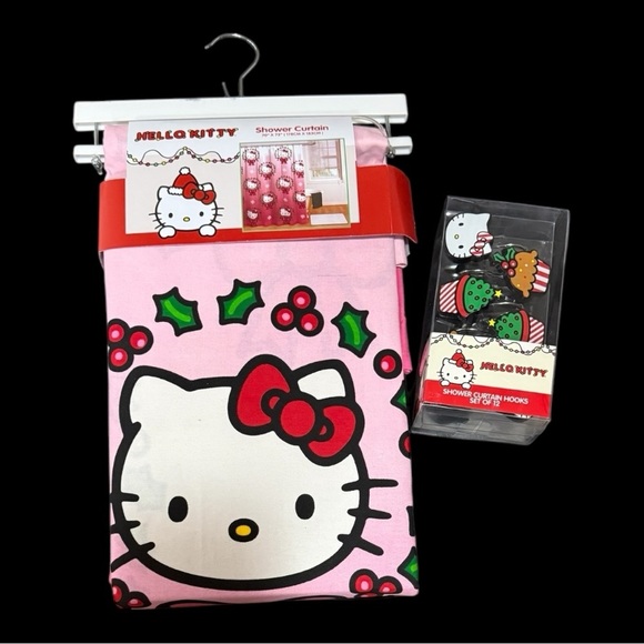Hello Kitty Pink Shower Curtain Set - NWT - Picture 1 of 5